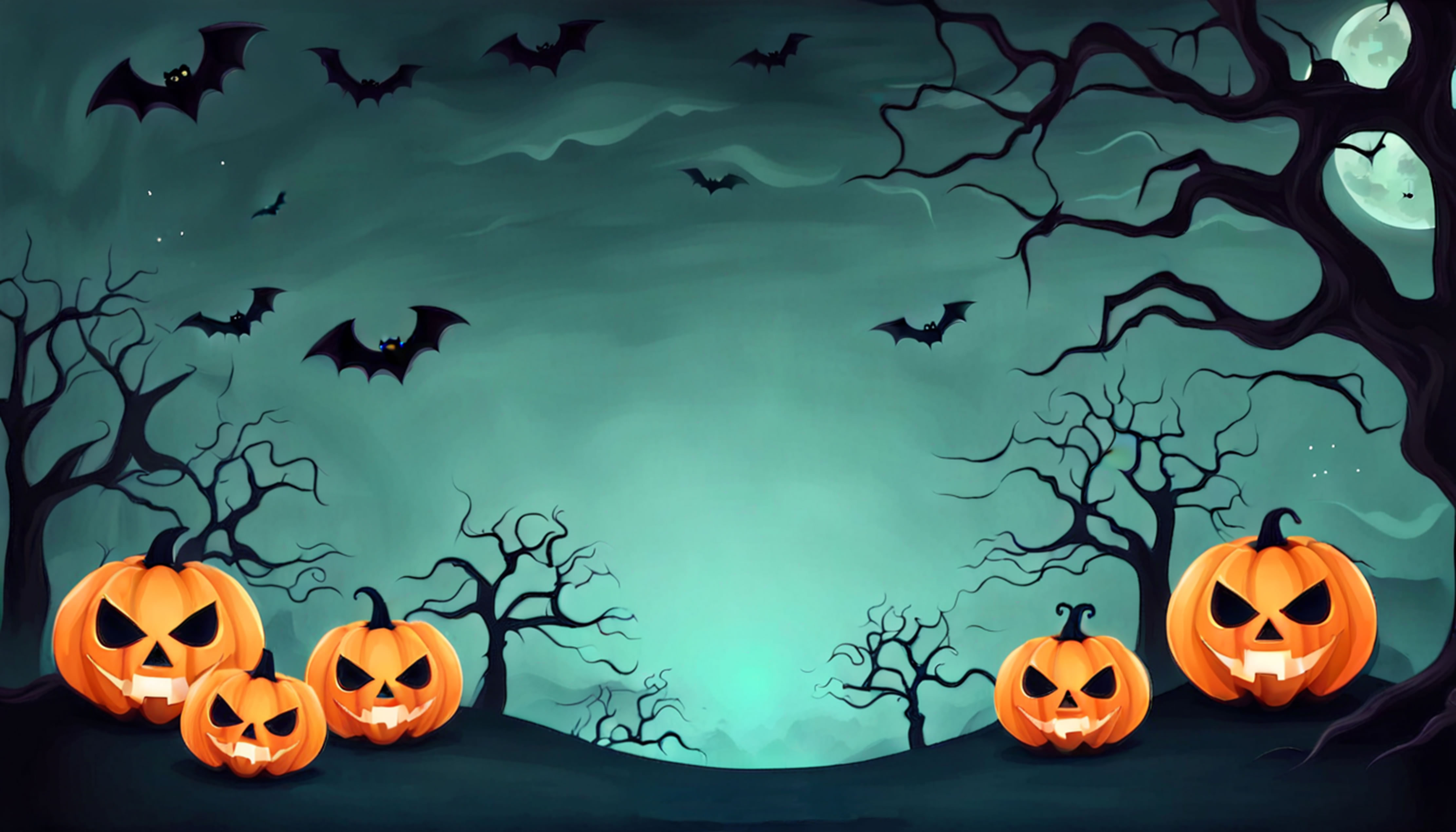 halloween-pumpkins-dark-background-with-bats-bats