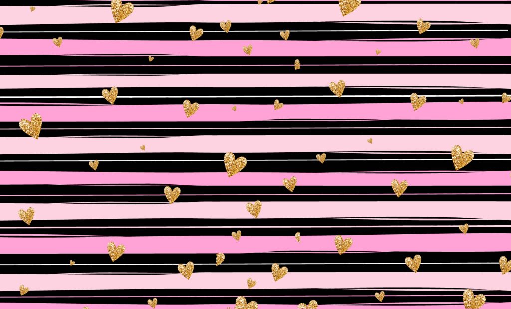 fondo-rosado-negro-corazones-dorados