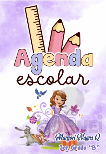 Princesa Sofia Agenda Escolar Caratula Letras