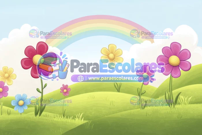 colorful-flowers-green-meadow-with-rainbow