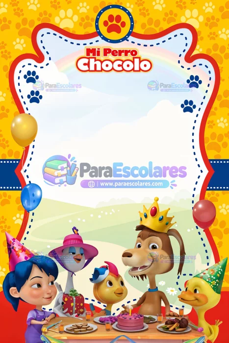 Perro Chocolo Fondo Invitacion 01