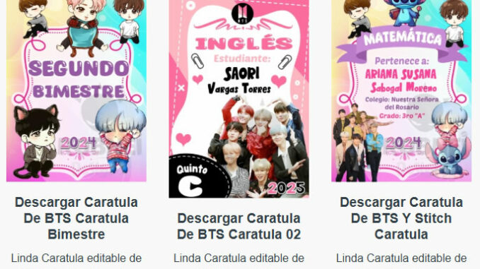 Caratulas Editables de BTS para imprimir