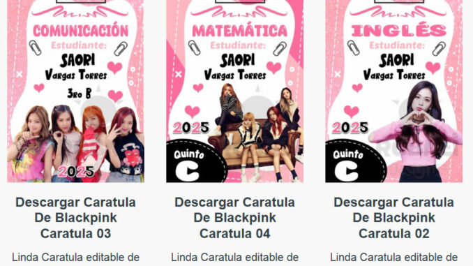 Caratulas Editables de Blackpink para imprimir
