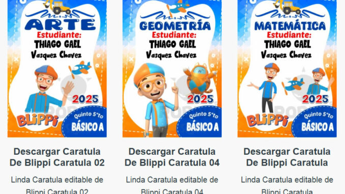 Caratulas Editables de Blippi para imprimir