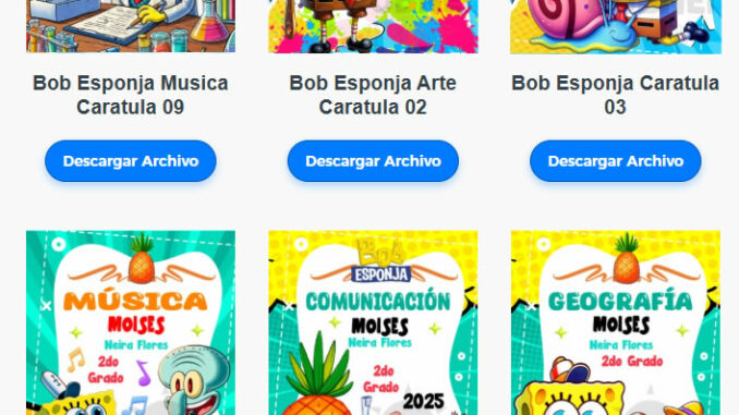 Caratulas Editables de Bob Esponja
