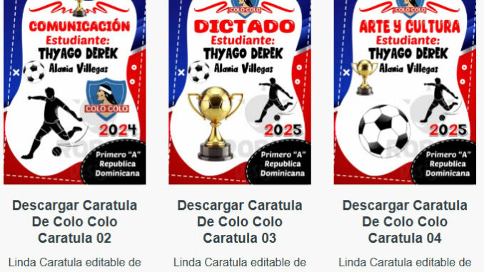 Caratulas Editables de Colo Colo para imprimir