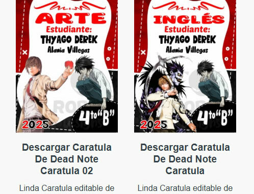 Caratulas Editables de Dead Note para imprimir