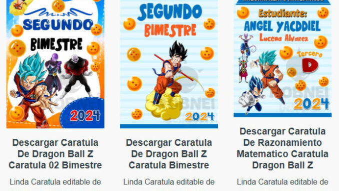 Caratulas Editables de Dragon Ball Z para imprimir