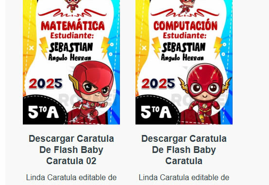 Caratulas Editables de Flash Baby para imprimir