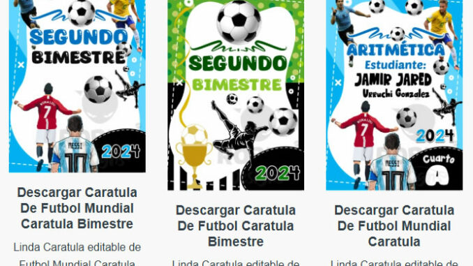 Caratulas Editables de Futbol para imprimir