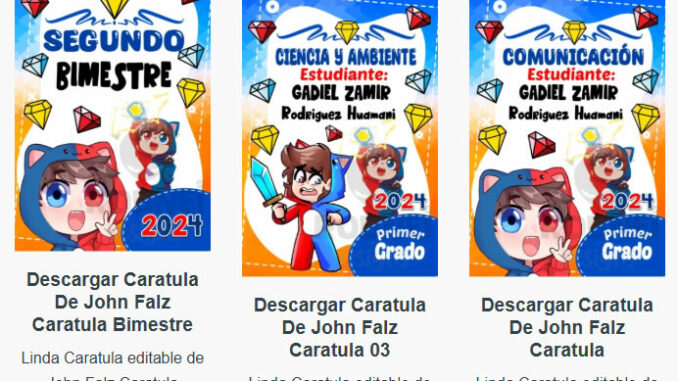Caratulas Editables de John Falz para imprimir