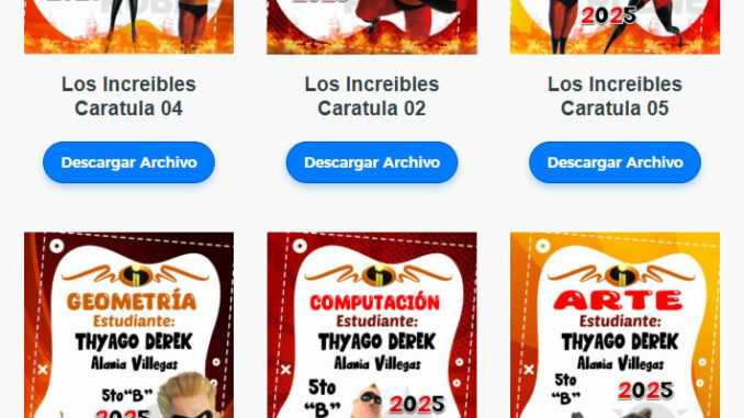 Carátulas Editables de Los Increíbles para Niño