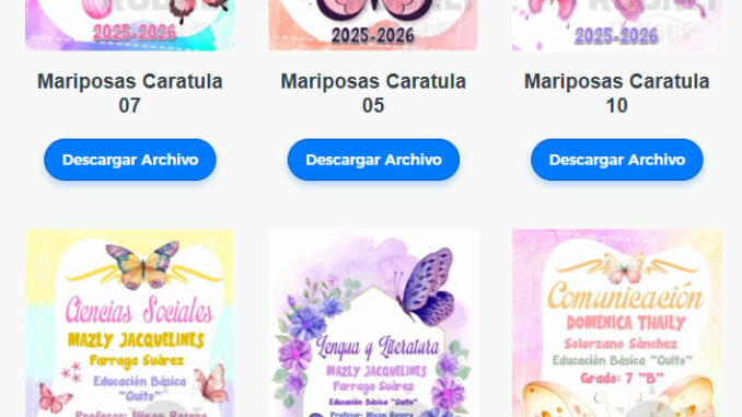 Caratulas Editables de Mariposas