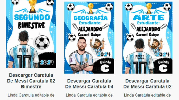 Caratulas Editables de Messi para imprimir
