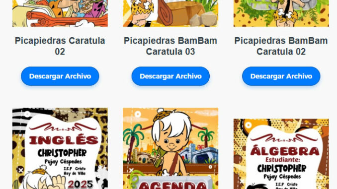 Caratulas Editables de Picapiedra