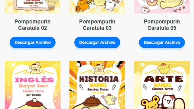 Caratulas Editables de Pompompurin