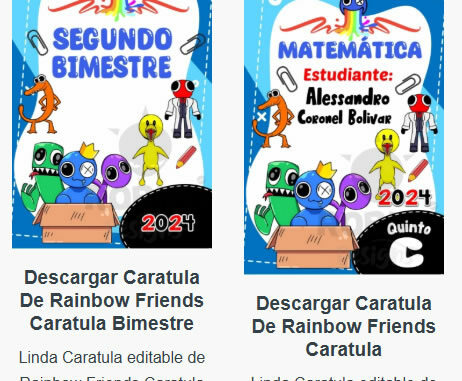 Caratulas Editables de Rainbow Friends para imprimir