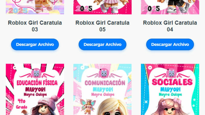 Caratulas Editables de Roblox Niña