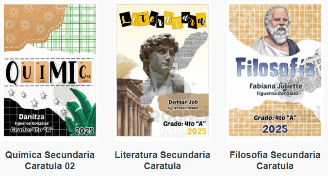 Caratulas Editables de Secundaria para imprimir