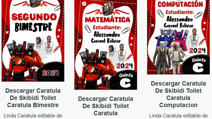 Caratulas Editables de Skibidi Toilet para imprimir