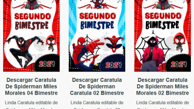 Caratulas Editables de Spiderman para imprimir