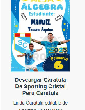 Caratulas Editables de Sporting Cristal para imprimir