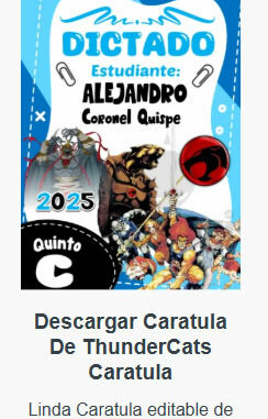 Caratulas Editables de ThunderCats para imprimir