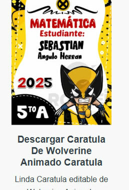 Caratulas Editables de Wolverine para imprimir