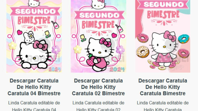 Caratulas Editables de la Hello Kitty para imprimir