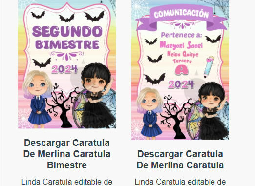 Caratulas Editables de la Merlina para imprimir