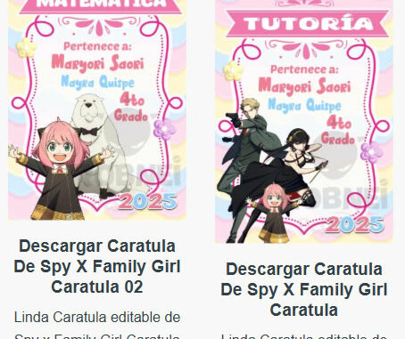 Caratulas Editables de la Spy x Family para imprimir