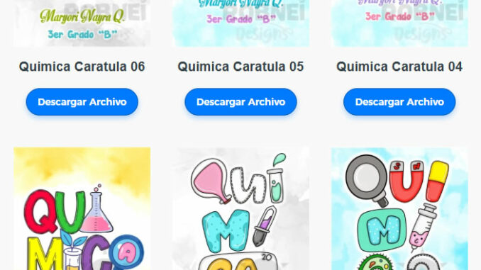 Carátulas de Química para Imprimir Editables