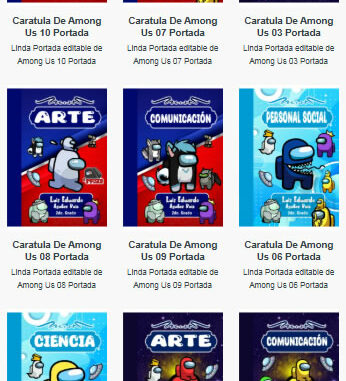 Portadas para Cuadernos de Among Us Editables