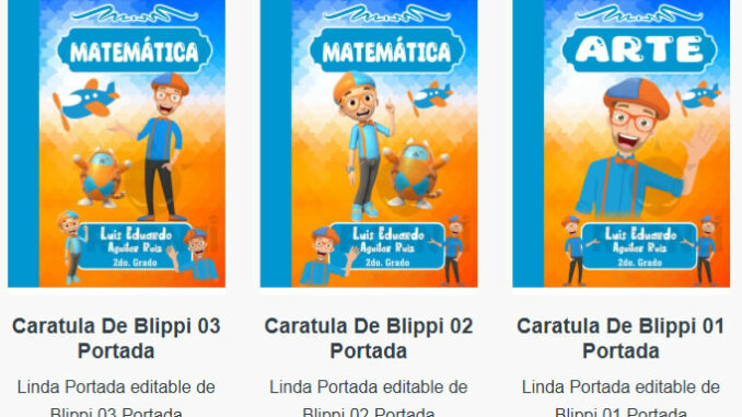 Portadas para Cuadernos de Blippi Editables