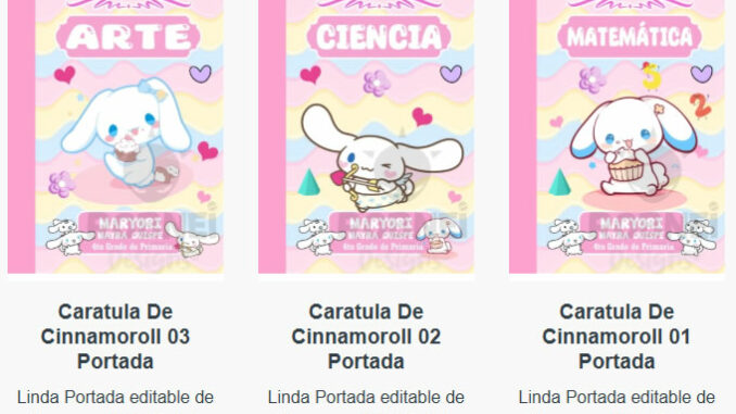 Portadas para Cuadernos de Cinnamoroll Editables
