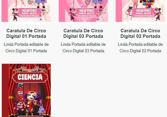 Portadas para Cuadernos de Circo Digital Editables