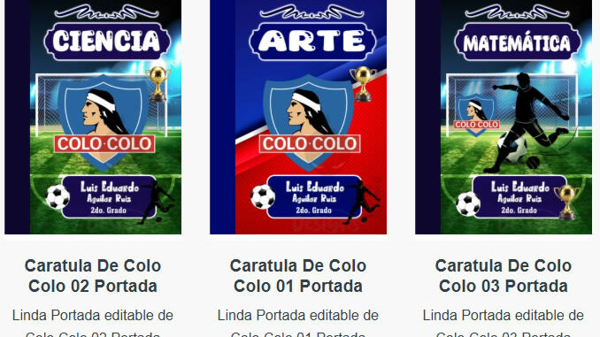 Portadas para Cuadernos de Colo Colo Editables