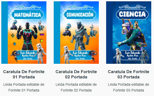 Portadas para Cuadernos de Fortnite Editables