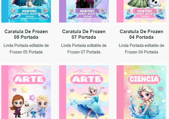Portadas para Cuadernos de Frozen Editables