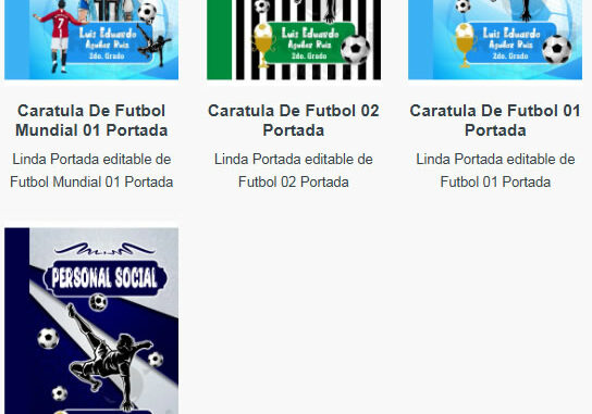Portadas para Cuadernos de Futbol Editables