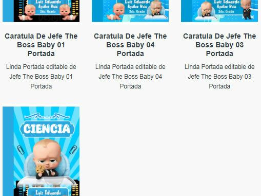 Portadas para Cuadernos de Jefe The Boss Baby Editables