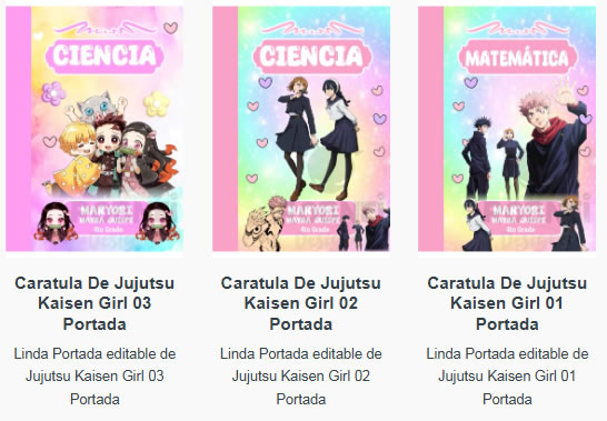 Portadas para Cuadernos de Jujutsu Kaise Editables