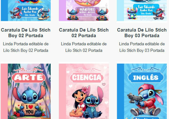 Portadas para Cuadernos de Lilo Stich Editables