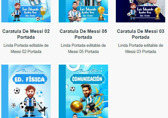 Portadas para Cuadernos de Messi Editables