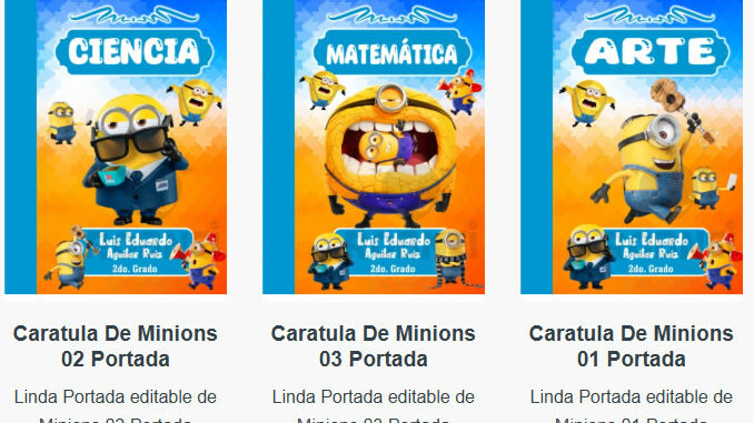 Portadas para Cuadernos de Minions Editables