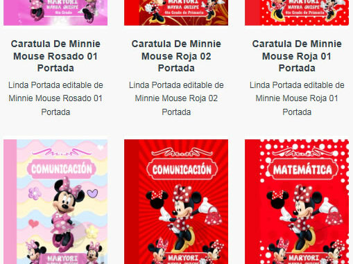 Portadas para Cuadernos de Minnie Mouse Editables