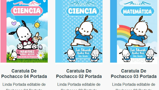 Portadas para Cuadernos de Pochacco Editables