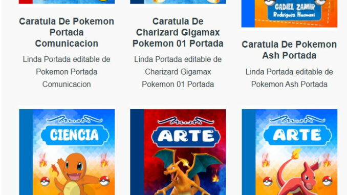 Portadas para Cuadernos de Pokémon