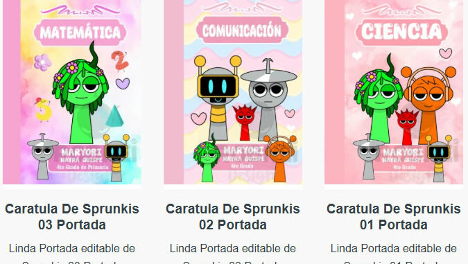 Portadas para Cuadernos de Sprunkis Editables