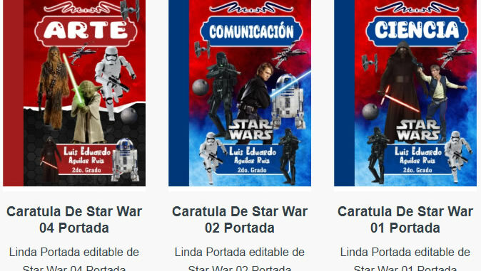Portadas para Cuadernos de Star War Editables